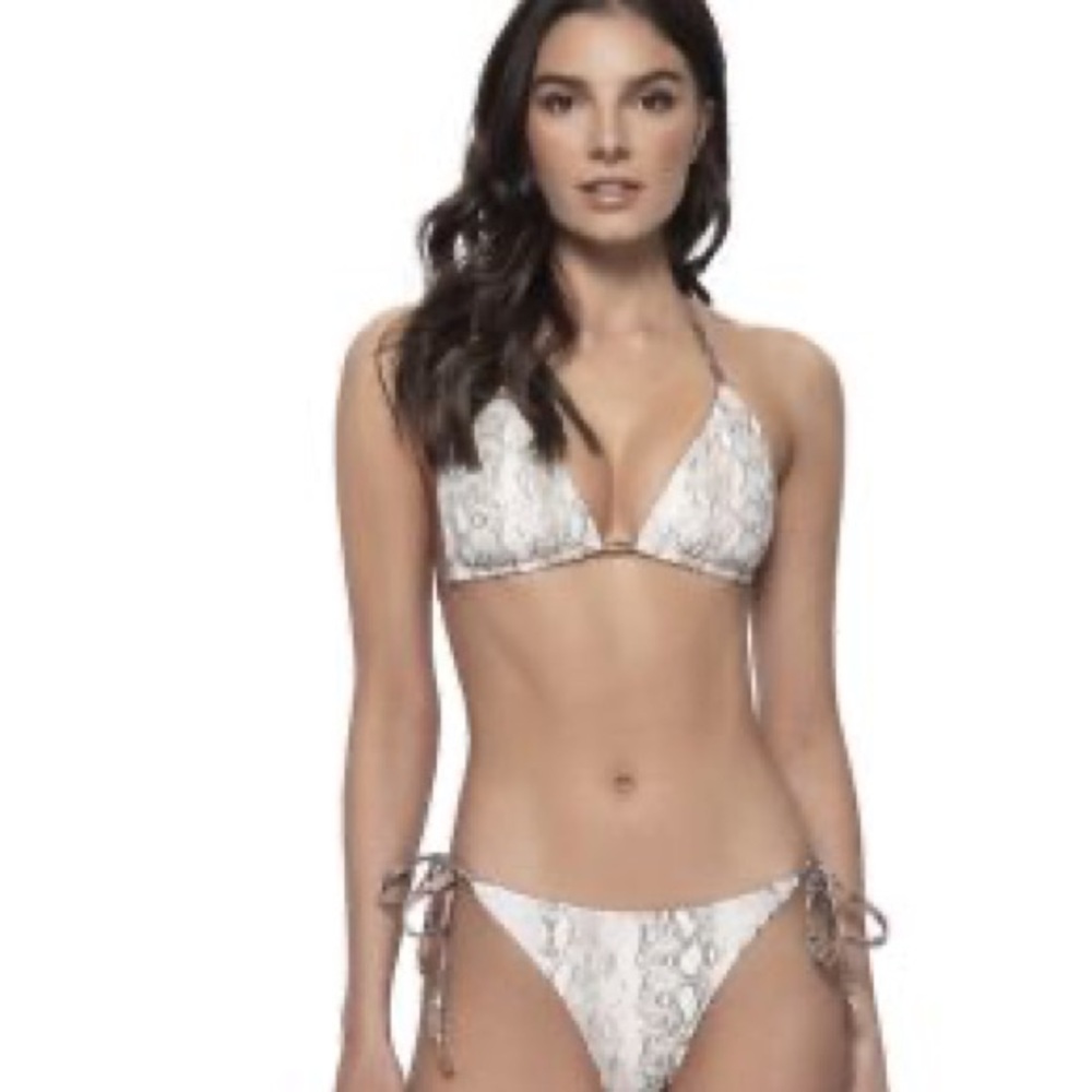 PQ Swim Reversible Brown Reptile Print Bikini Top - Picture 5 of 8